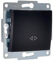 Переключатель без рамки Lezard Karina 1-кл. перекрестный черный бархат картинка